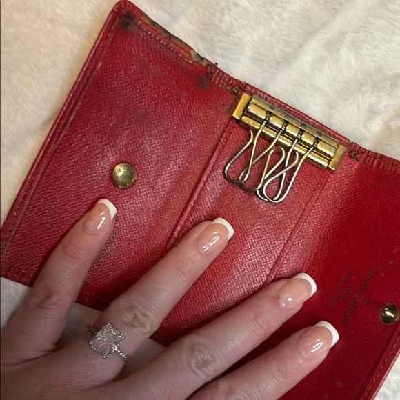 Authentic Louis Vuitton Cherry Red Epi Key Holder Wallet - Picture 12 of 13